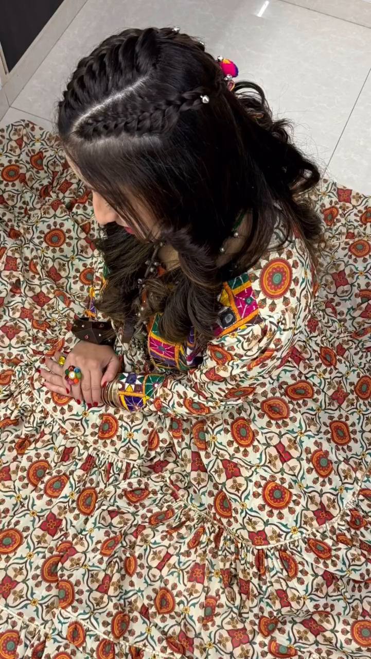 NAVRATRI SPECIAL LEHENGA CHOLI WITH 6 METER HEAVY FLAIR WITH SHRUG