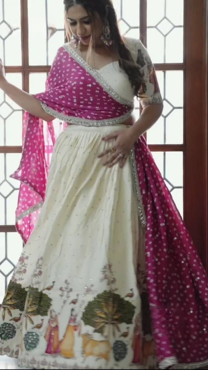 DOLA SILK PRINTED LEHENGA CHOLI