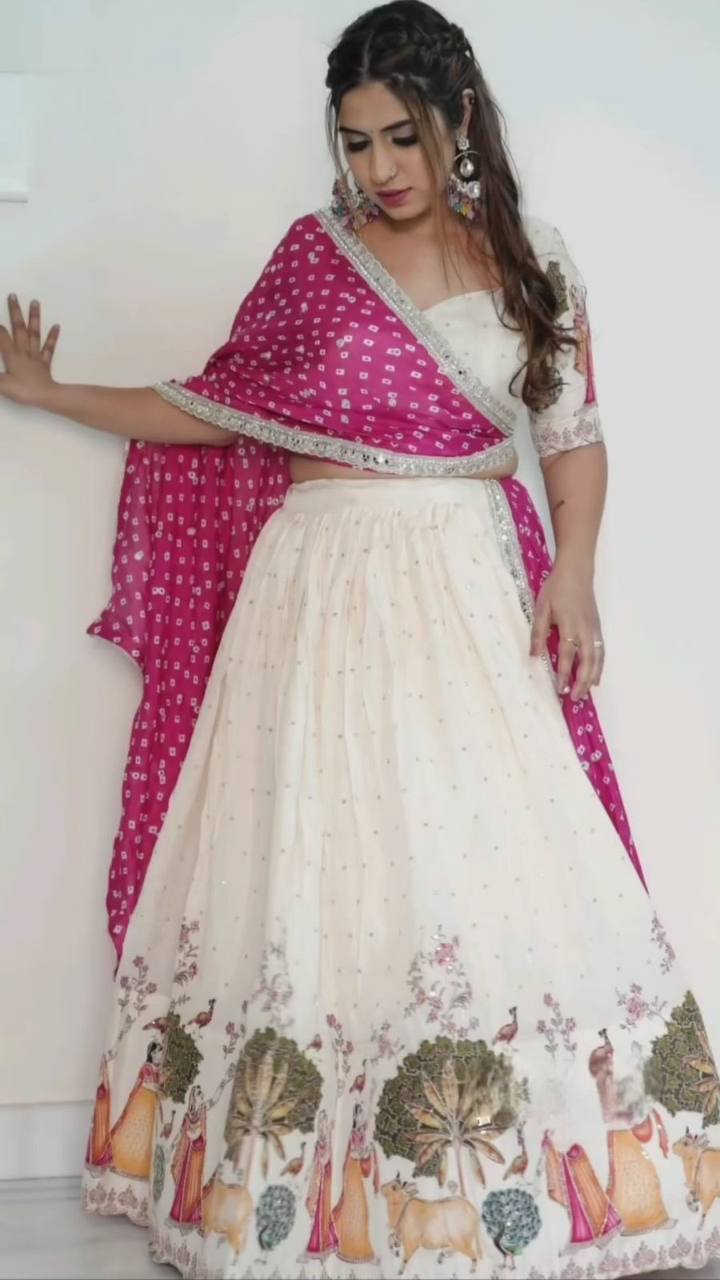 DOLA SILK PRINTED LEHENGA CHOLI