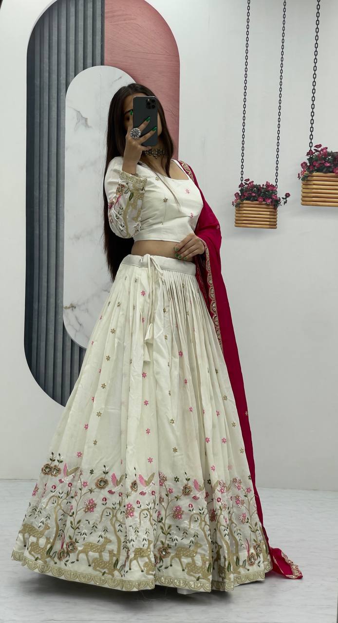 PURE VICHITRA EMBROIDERY WORK LEHENGA CHOLI