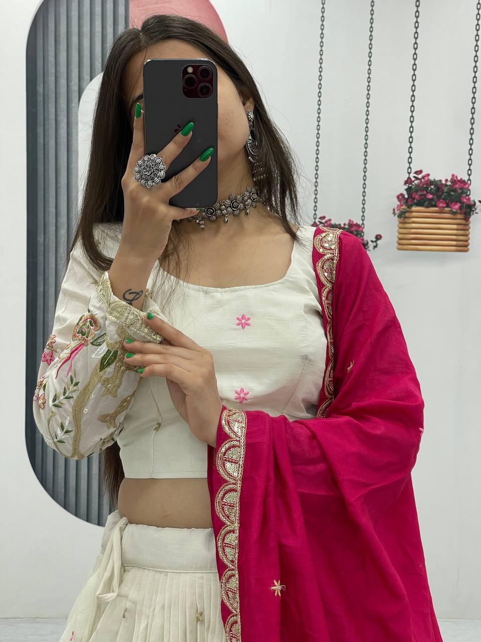 PURE VICHITRA EMBROIDERY WORK LEHENGA CHOLI