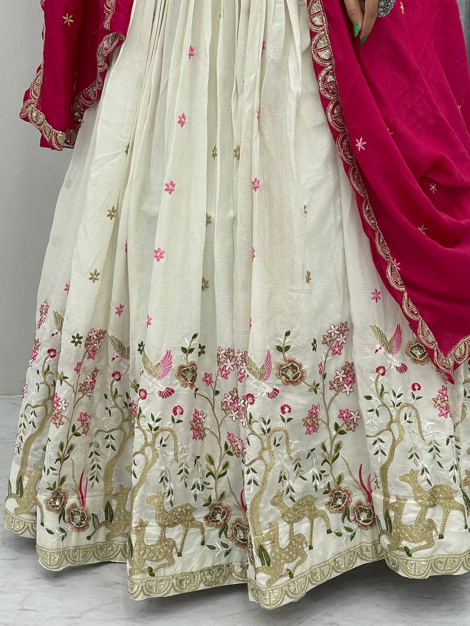 PURE VICHITRA EMBROIDERY WORK LEHENGA CHOLI