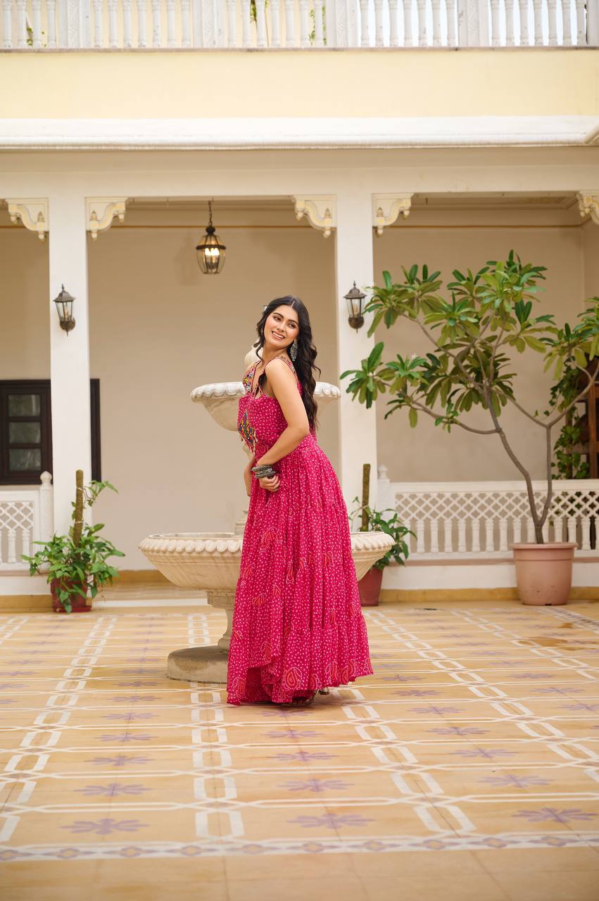 LAUNCHING NAVRATRI SPECIAL GAMTHI WORK GOWN