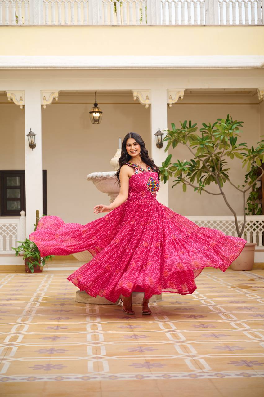 LAUNCHING NAVRATRI SPECIAL GAMTHI WORK GOWN