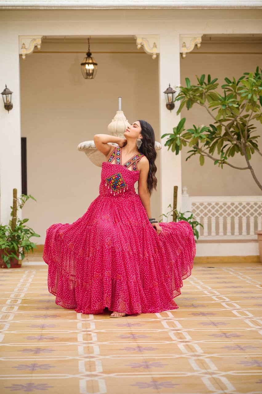 LAUNCHING NAVRATRI SPECIAL GAMTHI WORK GOWN