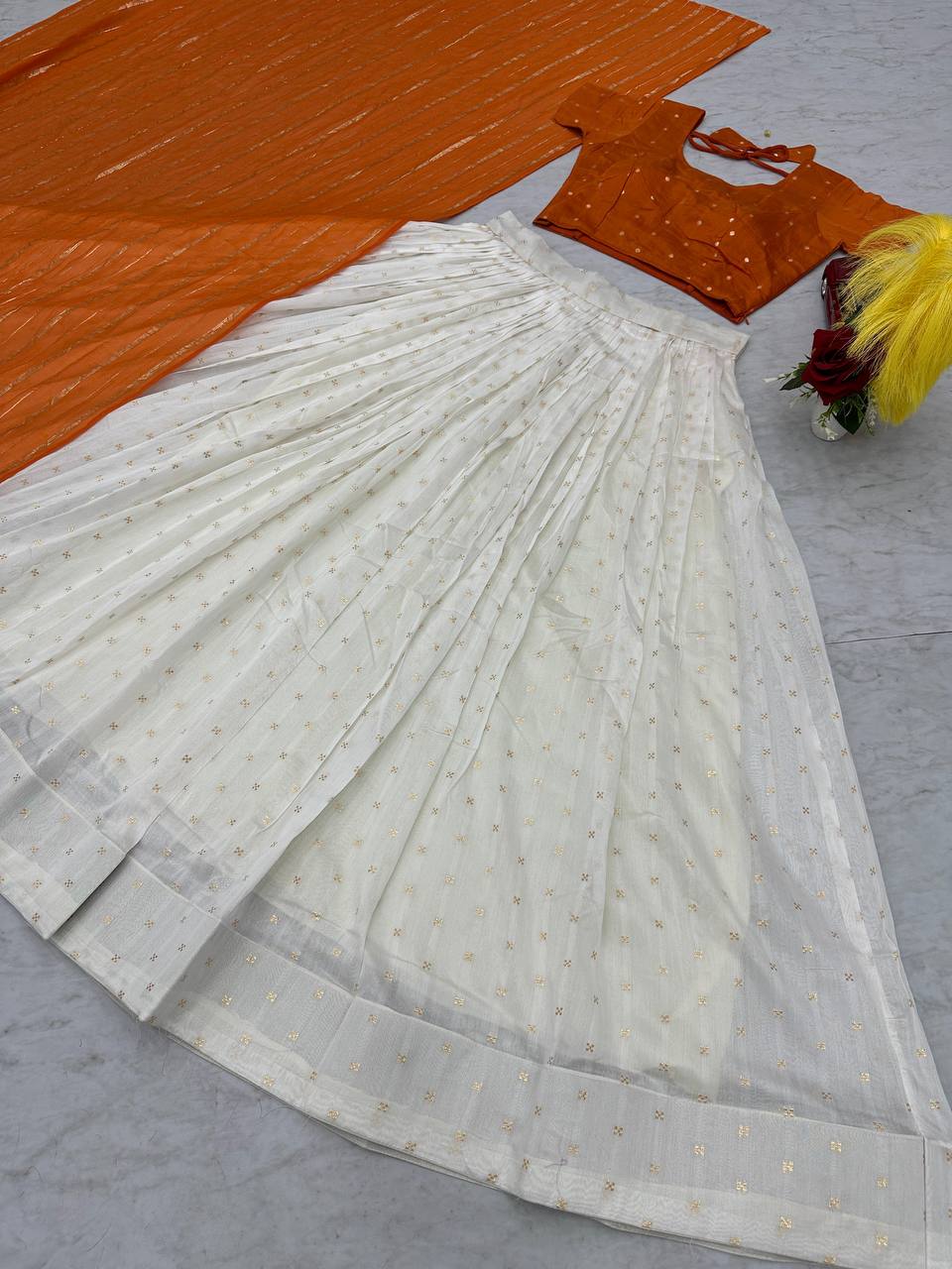 JACQUARD SILK LEHENGA CHOLI