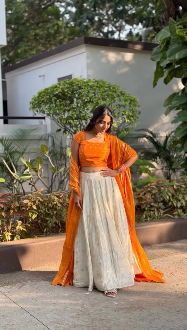 JACQUARD SILK LEHENGA CHOLI