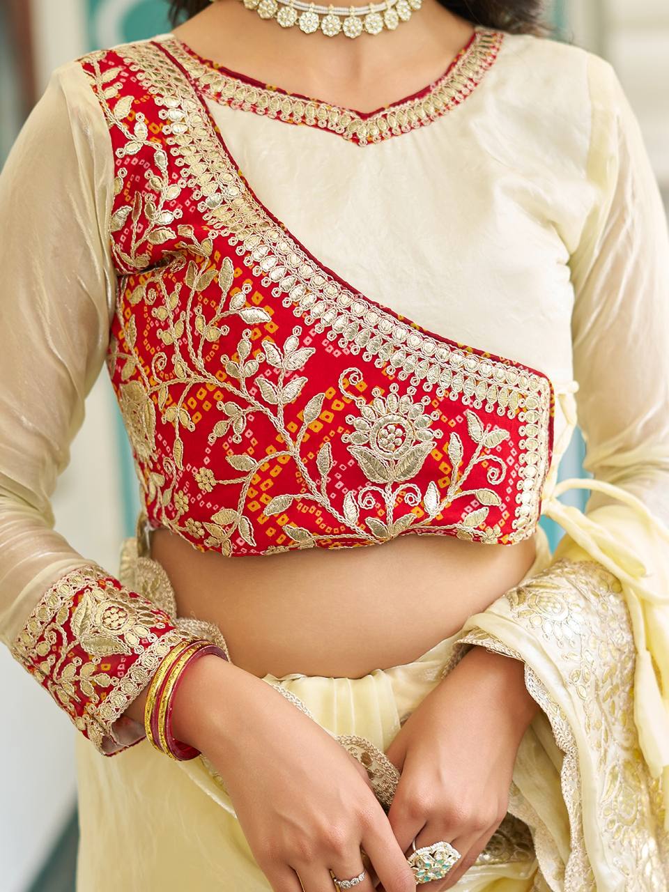 PURE FANDY SAREE WITH GOTA PATI WORK