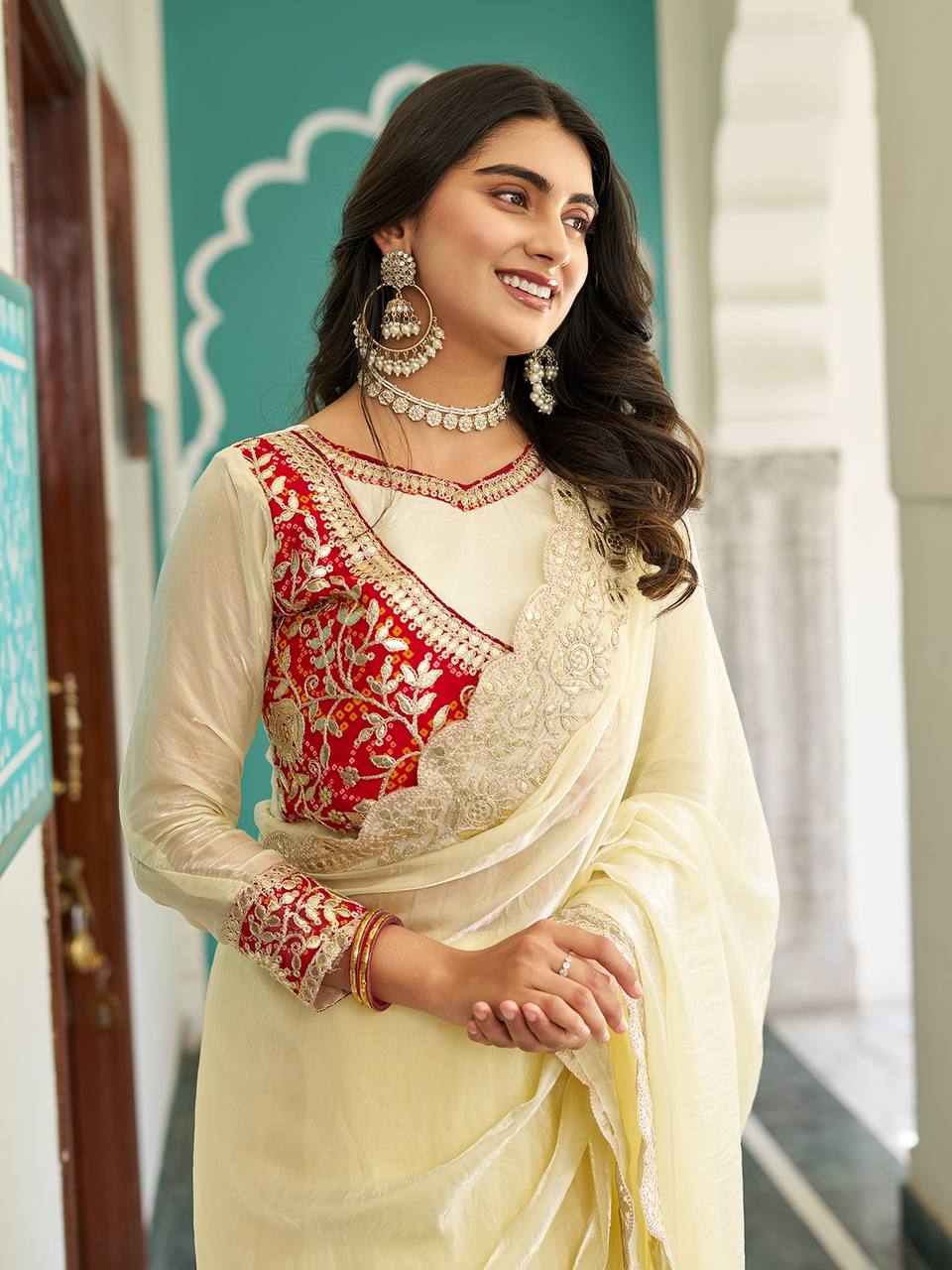 PURE FANDY SAREE WITH GOTA PATI WORK