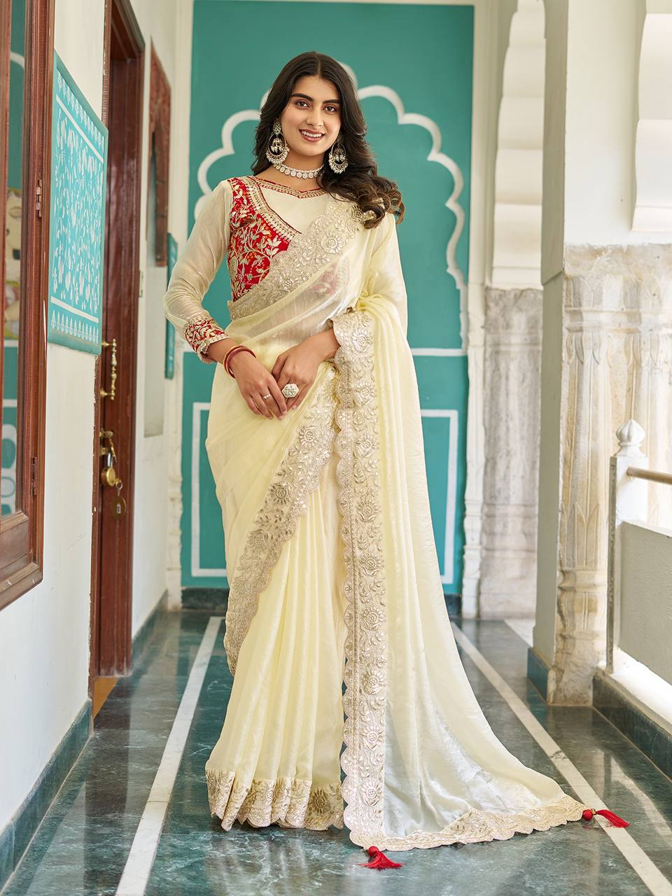 PURE FANDY SAREE WITH GOTA PATI WORK
