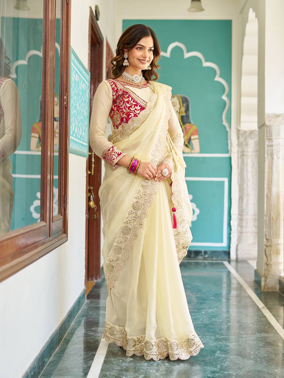PURE FANDY SAREE WITH GOTA PATI WORK