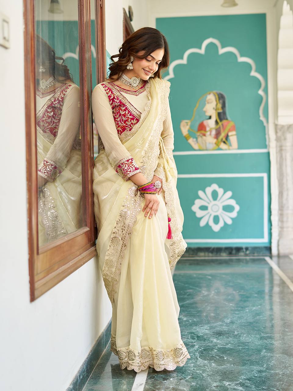 PURE FANDY SAREE WITH GOTA PATI WORK