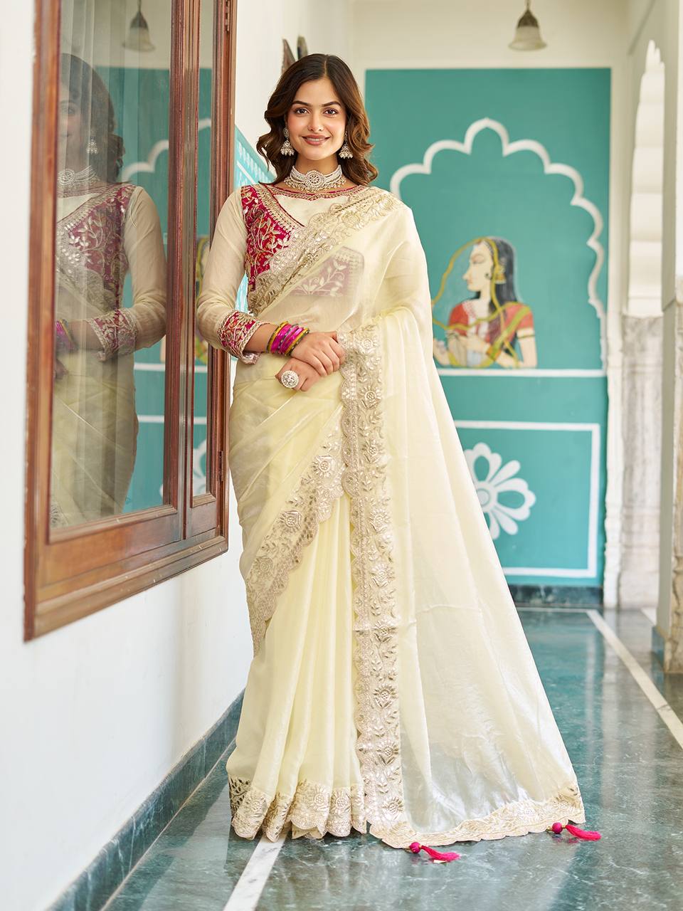 PURE FANDY SAREE WITH GOTA PATI WORK