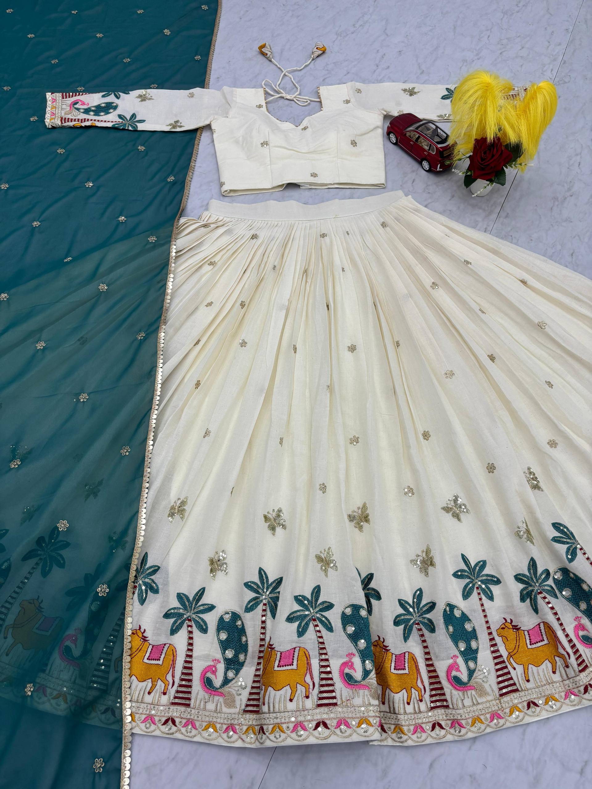 NAVRATRI SPECIAL EMBROIDERY WORK LEHENGA CHOLI