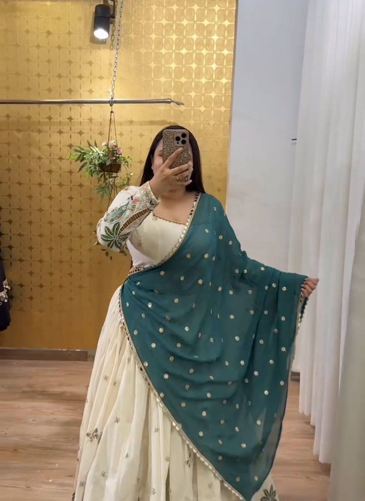 NAVRATRI SPECIAL EMBROIDERY WORK LEHENGA CHOLI