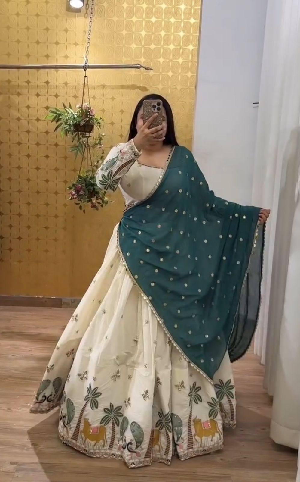 NAVRATRI SPECIAL EMBROIDERY WORK LEHENGA CHOLI