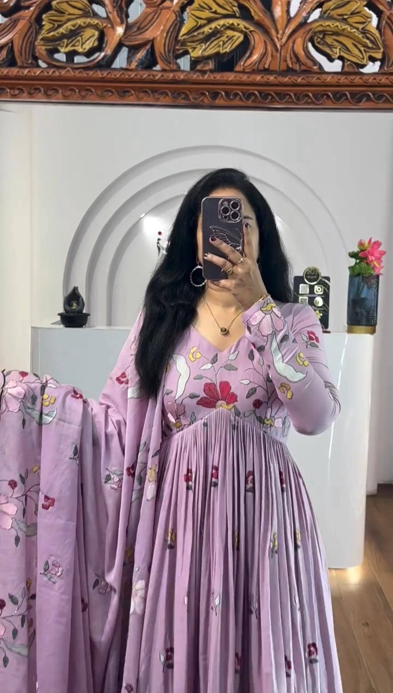 EMBROIDEY WORK HEAVY GEORGETTE GOWN WITH PANT AND DUPATTA