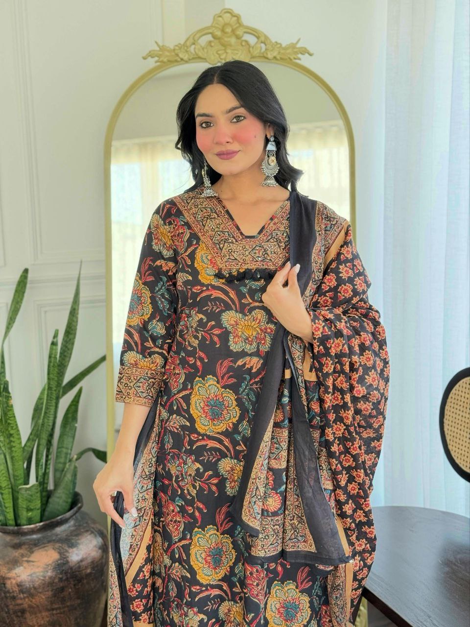 COTTON ANARKALI KURTI PAIR WITH DUPATTA