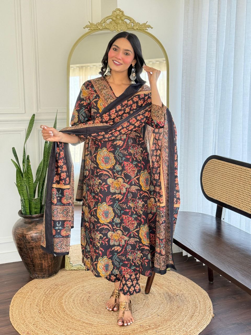 COTTON ANARKALI KURTI PAIR WITH DUPATTA