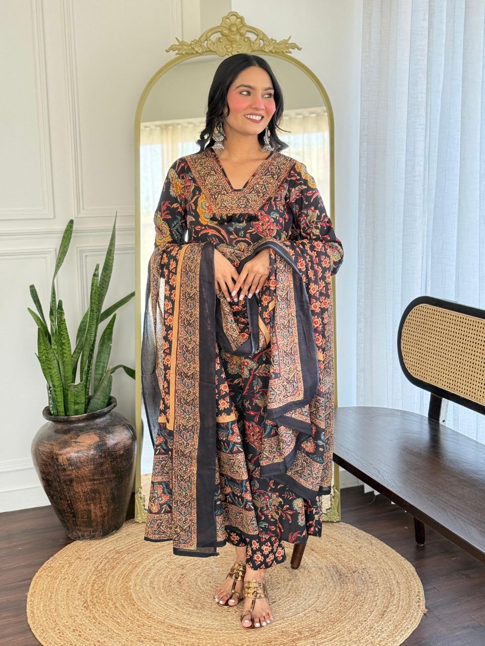 COTTON ANARKALI KURTI PAIR WITH DUPATTA